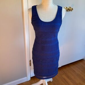 Guess Mesh Overlay Bodycon Dress Size 4